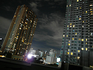 night has fallen over Bangkok