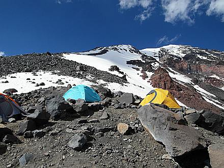 Camp 1 and Ararat summit above