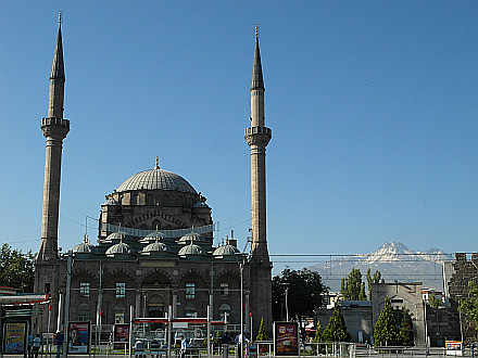 in Kayseri, Mount Erciyes Dagi on the right