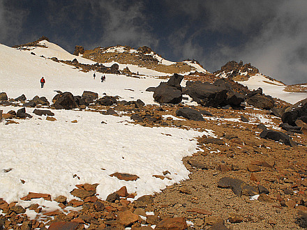 plateau (4750m) near the summit