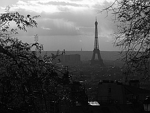 afternoon sun above Paris