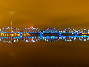 Railway Bridge and TV Tower by night