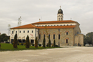 church on bank of the river Vardar
